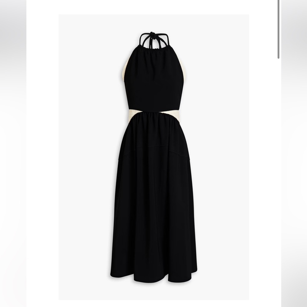 Proenza Schouler crepe and cotton blend boucle-tweed halter neck midi dress